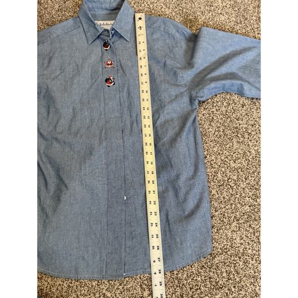 BellePointe Women’s Small Christmas Denim Shirt – Santa Embroidery - Picture 6 of 8